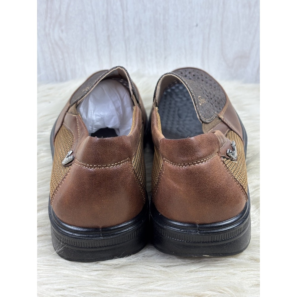 Mens Size 15 Mesh Loafers Brown Slip On Walking Shoes NIB Comfort Casual - Picture 5 of 10